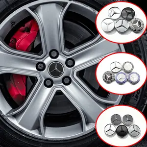 4Pcs 60mm 75mm Car Wheel Center Logo Badge Hub Cap For Mercedes Benz W211 W205 W213 W203 C218 A207 CLA CLS E Class Accessories