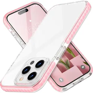 Phone case for iphone 17 16 15 14 13 12 11 pro max plus 16e phone case, Compatible with iphone 17 pro max phone cases, Clear Thin Slim Crystal Transparent Cover Shockproof Bumper Case