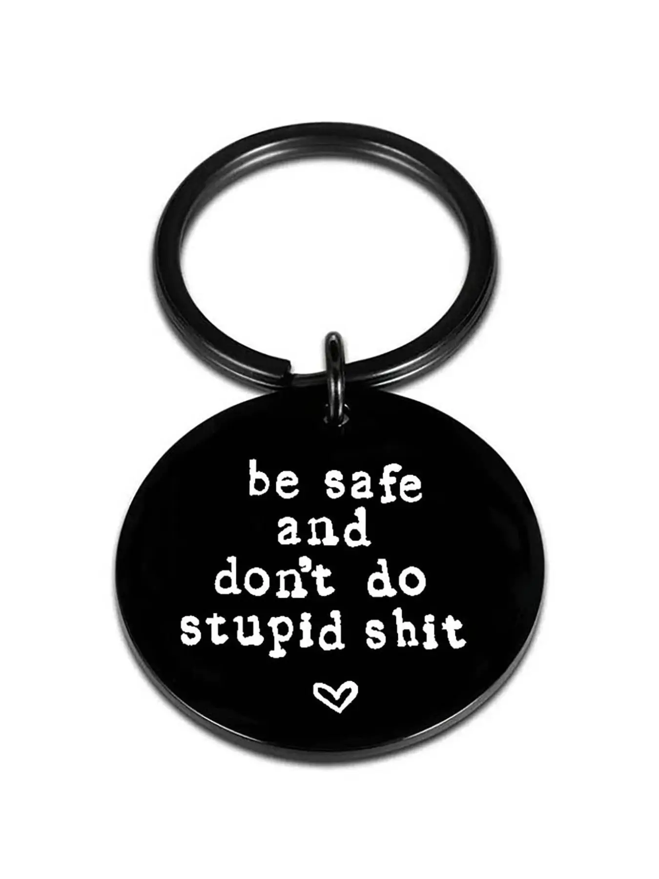 Be Safe and Don't Do Stupid Shit Personalized Letter Pattern Keychain, Fashionable Stainless Steel Keychain for Men & Women, Trendy All-match Keychain for Birthday Gift