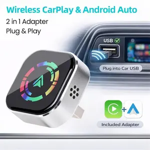 Wireless Carplay Adapter for iOS & Android Auto  Dongle Plug and Play Easy Setup Carplay for iOS 10+ and Cars After 2016 Car