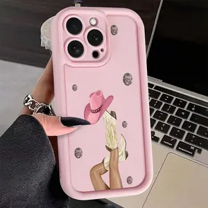 Pink Western Style Spicy Girl Diary Case for iPhone 17 Pro Max 16 16e 15 14 Plus 13 12 Mini 11 Air X XS Pattern Soft TPU Rubber Camera Protection Rugged Mobile Phone Cover Gift 2D printing