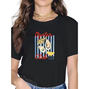 100% Cotton Oyster Club Oysters Summer Holiday Vintage T-Shirt