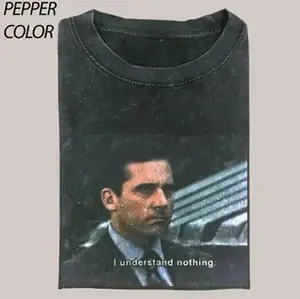 The Office Michael Scott I Understand Nothing Graphic T-Shirt - Funny Movie Meme Tee, Unisex Crew Neck, Heavyweight Pigment Dyed Cotton, Vintage Faded Oversized Fit, Soft Relaxed Everyday Wear for Men and Women, Trending Casual Streetwear Essential