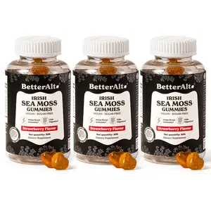 3 Packs of BetterAlt Irish Sea Moss Gummies | Strawberry Flavor | Supports Metabolism, Immune Health & Energy | Lab-Tested for Purity