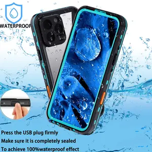 Full Sealed Clear IP68 Waterproof Case For iPhone 16 15 14 Plus 13 12 Pro Max Shockproof Cover with Screen Protector