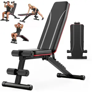 Adjustable Weight Bench, Foldable Incline Decline Flat Bench with 660 lb Capacity, 95% Pre-Assembled, Compact Bench Press Full  Strength  Bench for  Gym,  Seat