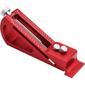 Adjustable Setup Block Height Gauge, Aluminum Precision Woodworking Tools for Router and Table Saw Accessories, 1/64" up to 1-1/16" Range, Quick-adjustment and Locked-in Precision