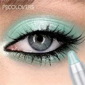 1pc Greenish-Blue Metallic Glitter Eyeshadow Stick, Smooth Application, Silky Texture, Rotating Design, Easily Achieving Fashionable Eye Makeup For All Seasons Of The Year, Makeup Lovers, Trendy Girls, Ideal Holiday Gift For Women, Green Eyeshadow Stick