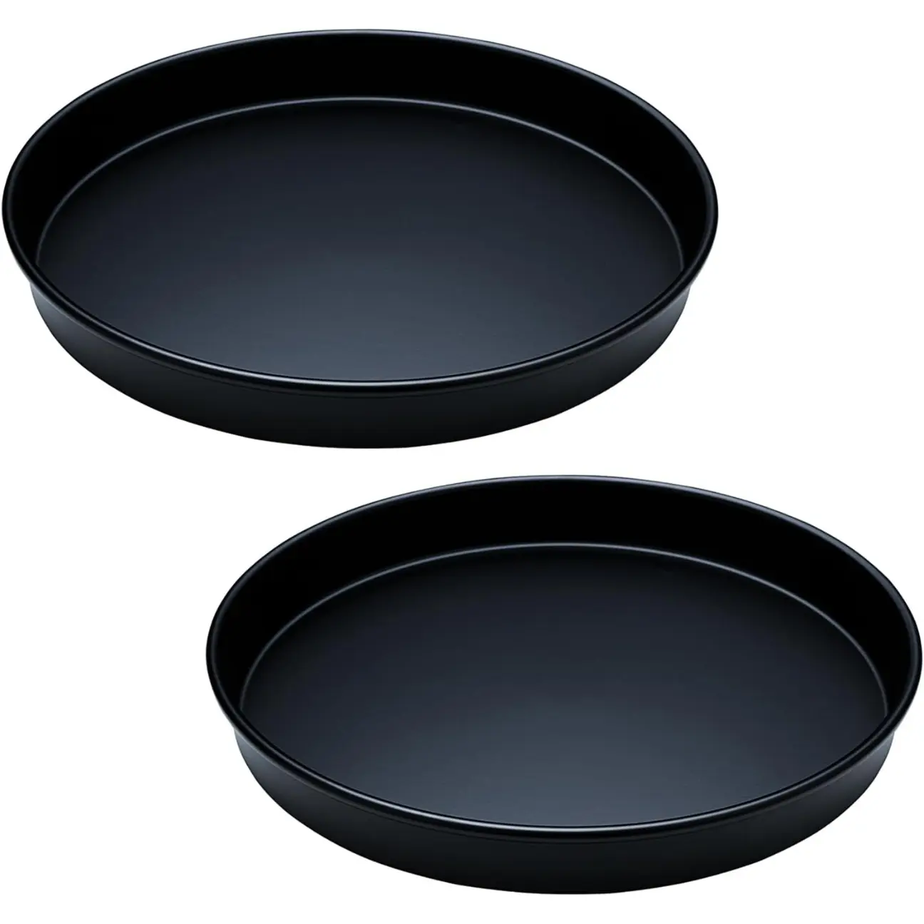 2 Pack Lazy Susan, Non-Skid Rotating Metal Turntable Organizer for Cabinet, Kitchen, Fridge, Pantry Storage, Vanity, Bathroom, Spice Rack for Condiment Organizer, Farmhouse Decor, Black