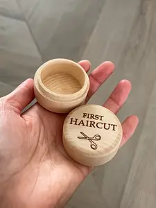 Original Wood Fetal Hair Keepsake Box, Perfect Gift for New Parents, Portable Hair Memento Storage, Natural Beech Material, Lightweight Design, Vintage Umbilical Cord Storage Box