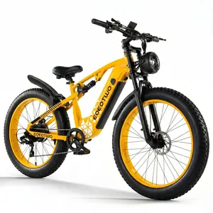 EOEOTWO E03 Fat Tire E-Bike, 1500W Peak Power, Removable 48V Battery, 60 Miles Range, 34MPH, Full Suspension, Steel Frame & Alloy Handlebar, Dual Disc Brake, Pedal Assist for Daily Commute & Off Road