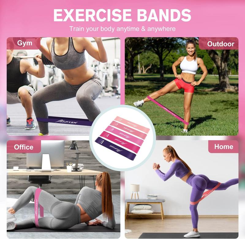 Resistance Bands, Exercise Bands Women, Resistance Bands for Working Out, Fitness Resistance Loop for Leg, Buttocks, Shape Body, Yoga, Pilates, Set of 5 Different Levels Stretching Bands Resistance Bands, Exercise Bands Women, Resistance Bands for Working Out, Fitness Resistance Loop for Leg, Buttocks, Shape Body, Yoga, Pilates, Set of 5 Different Levels Stretching Bands