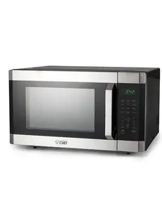 Commercial Chef 1.6 Cu. Ft. Countertop Microwave Oven, Touch Controls with Digital LED Display, 1100W, 13.6” Turntable Plate, Push Button Door, 10 Power Levels, CHM16MS6, Stainless Steel Trim