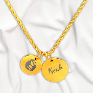 Wrestling - Personalized Gold Two Charm Wrestling Necklace