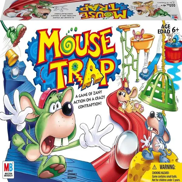 Mouse Trap Board Game for Kids Ages 6+, Classic Family Board Game with Interactive Trap-Building Fun