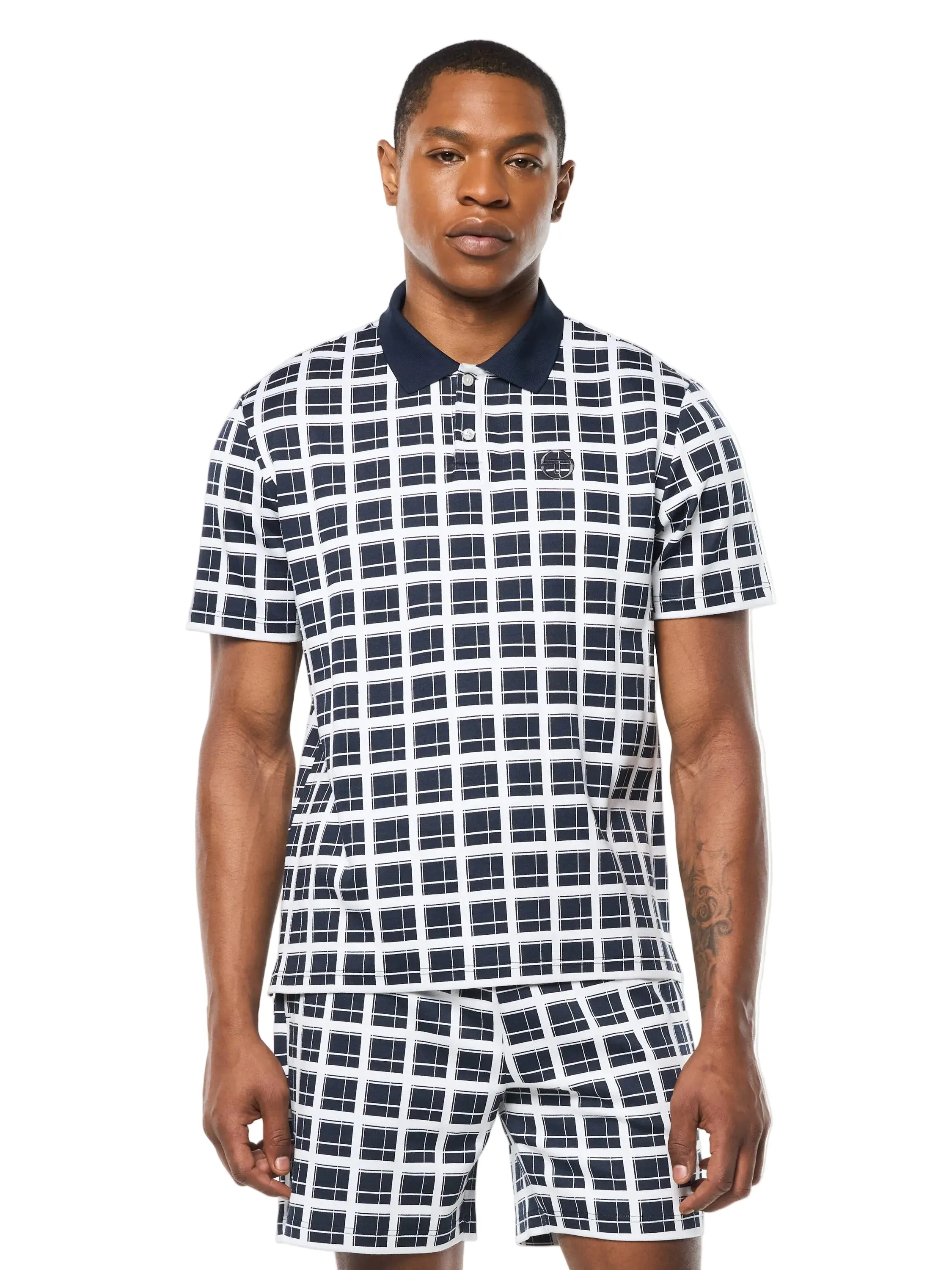 Damarindo Check Polo- Maritime Blue