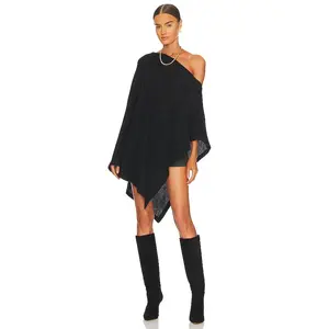 Enza Costa Cashmere Poncho in Black