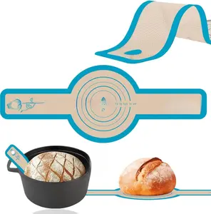 Silicone Bread Sling for Dutch Oven – Double-Thickness Japanese-Grade Silicone Baking Mat, Non-Stick, Easy to Clean, Extra-Long Handles for Easy Sourdough Transfer, Reusable, 1 Piece