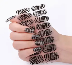 Black Zebra Gel Nails