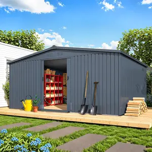 【3 Package shipping】YODOLLA 12' x 14' Outdoor Storage Shed - Large Metal Tool Shed for Backyard Organization & Clearance Sale - Modern Organizer