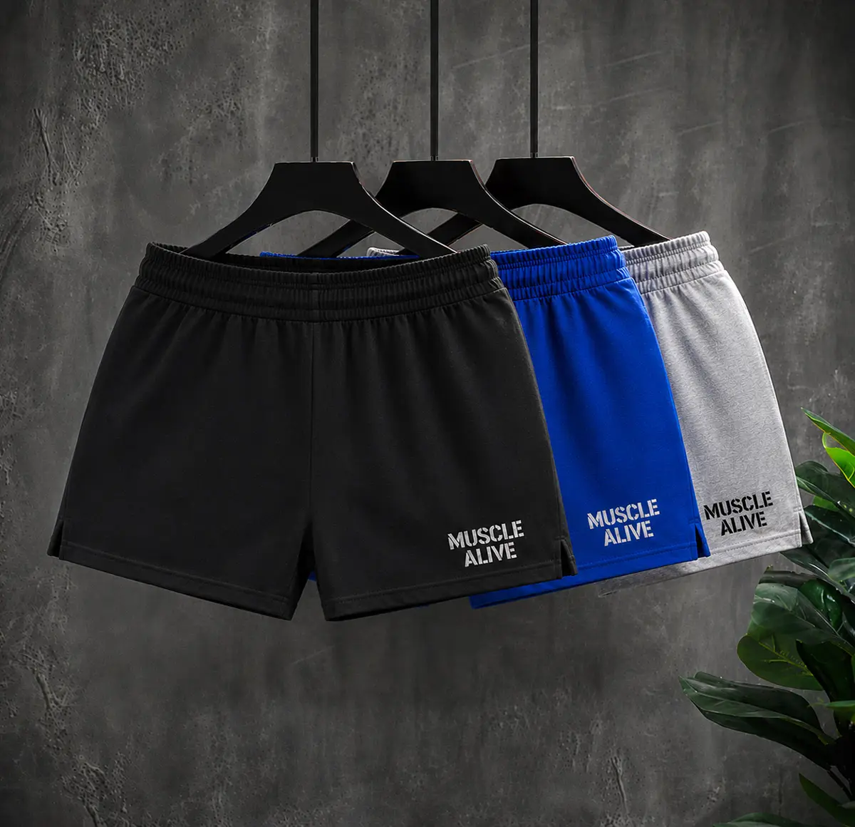 Men’s Tight Fitted 3" Inseam Cotton Gym Workout Drawstring Shorts - Comfy, Breathable Solid Color Fitness Gym Bottoms for Bodybuilding, Athletic Casual Use, Gym Workout Shorts