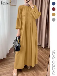 Women's Solid Color Dress, Casual Long Dress for Daily Wear, Ladies Clothes for All Seasons