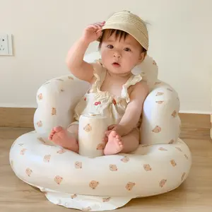 Baby Learning Seat Multifunctional Bath Bench, Automatic Pump Large Folding Sofa, Anti-Fall Inflatable Chair Toy, Baby Safety Bathtub Support, Cute