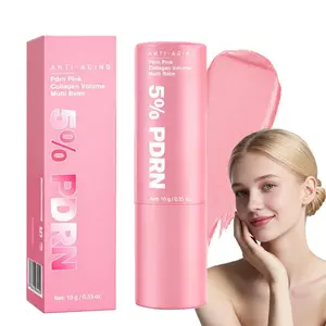 Pink Collagen Multi Balm Stick, K-Beauty Volufiline & NAD+ Skin Booster for Face Neck Under Eyes, Instant Plumping Firming Radiance Glow Anti-Aging Moisturizer