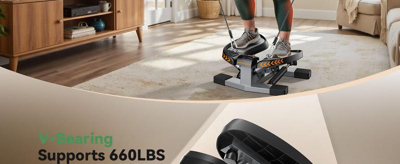 Stair Stepper,Twist/Mini Stepper for Exercise at Home,Step Machine with Resistance Bands for Full Body Workout, 350lbs+ Capacity