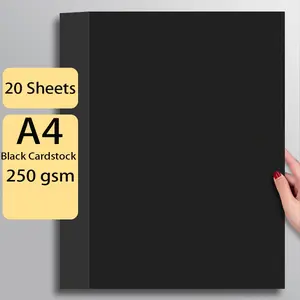 20 Sheets Of Black Card Paper, Just 250gsm, Suitable For Painting, Paper Cuttings, Manual Creation, Manual Background Board, Scrapbook Materials