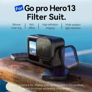 TELESIN 4-Pack ND Filter Kit for GoPro Hero 13 Black, CPL ND8 ND16 ND32 Lens Filters, Cinema-Grade Motion Blur & Glare Reduction, GoPro 13 Accessories