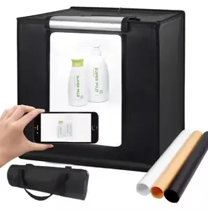 Photo Studio Light Box 24x24 Professional Photography Tent, Portable, Adjustable, 3 Colors Background, Camera Foldable Smartphone Folding