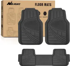 Nilight PVC Floor Mats for Cars Trucks SUVs,Universal Trim to fit for Most Vehicles,All Weather Protection Heavy Duty Floor Liners,Pack of 3 ford truck tailgate step Protector Automotive  dealsforyoudays