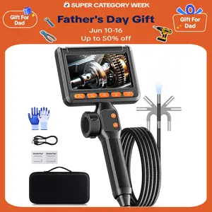 SHEKAR 0.33in/0.23in/0.15in Two-Way Endoscope Camera with Light Rotatable Flexible Waterproof Borescope, Articulated Snake Camera, Inspection Scope for Automotive, Mechanic, Wall, Vehicle, Drain, Home Improvement fathersdaygift