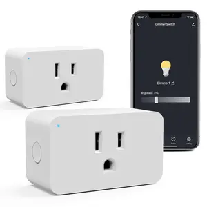 WiFi  Dimmable Plug 2 Pack,  Plugs for Voice Control, Mini Dimmer  Outlet Dimmable LED, CFL, Halogen and Incandescent Bulbs, Lamps, 2.4GHz, No Hub Required