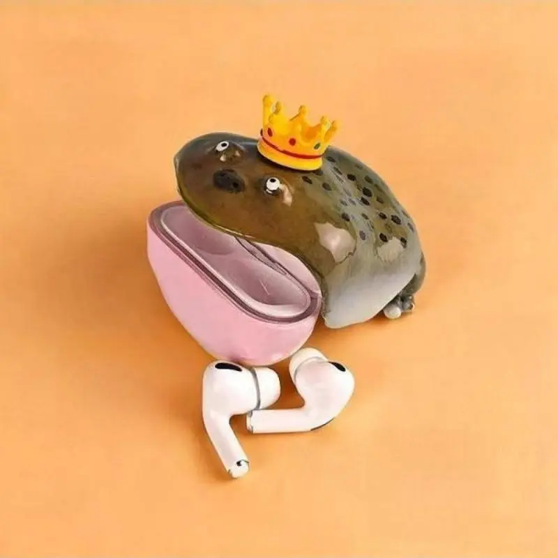 Ugly-Cute Handcrafted Novelty Frog AirPods Case - Shockproof Shell Cushions Daily Bumps, Protective Cover for 2nd, 3rd, 4th Gen & Pro Earbuds (Sports & Outdoor Protective Gear Accessory)