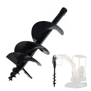Hydraulic Spiral Drill Machine for Excavators, 150mm/200mm/300mm Excavator Accessory, Rotary Drilling Hole Tool
