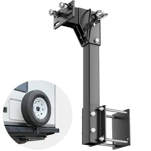 Safoner Heavy-Duty Trailer Spare Tire Mount for 4" Rear Square Bumpers, Aluminum RV Spare Tire Carrier, 22" High Clearance Design, Fits 4, 5 & 6 Lug Wheels, Camper Essentials Accessories