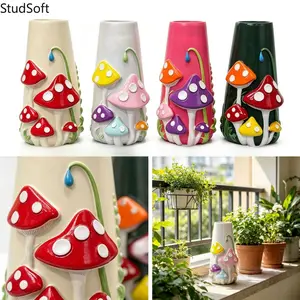 Creative Mushroom & Succulent Resin Planter — Cartoon-Style, Minimalist Desktop Decor, Pastel Vase & Dried Flower Holder