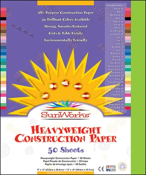 Pacon Corporation PAC9607 Sunworks 12X18 Bright Green 50Ct Construction Paper