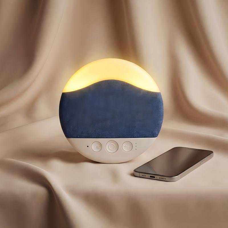 ZIZI SAUCE 3-in-1 Sleep Sound Machine with White Noise Bluetooth Speaker & Night Light, Portable Travel Size with Rain/Ocean Sounds, USB-C Rechargeable for Home Office Camping