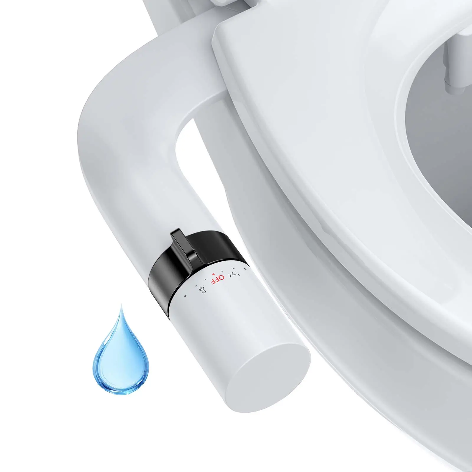 Non-Electric Dual Nozzle Bidet Attachment for Toilet – Adjustable Water Pressure, Ultra-Slim Design & Easy Installation for Toilets, No Electricity Needed