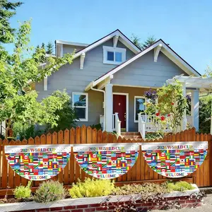 International Fan-Shaped Bunting for Soccer Parties, Sports Events & Grand Opening Decorations