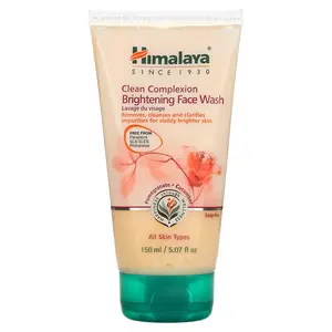 Himalaya Clean Complexion Brightening Face Wash, All Skin Types, Pomegranate Cucumber, 5.07 fl oz (150 ml)