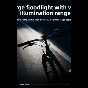 Solar Powered Bike Light, USB Rechargeable Front Lamp with Horn, Long-Lasting Cycling Light, Daytime Running Lights, Rechargeable Bicycle Light