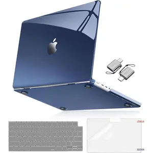 MOSISO Crystal Clear Hard Shell Case for MacBook Pro 14-inch 2025-2021 M5/M4/M3/M2/M1 Series A3434/A3112/A3185/A3401/A2918/A2992/A2779/A2442 with Keyboard Cover & Screen Film & Type C