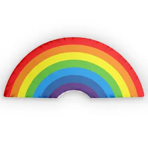 Rainbow Throw Pillow — Multicolored Rainbow Custom Shaped Pillow