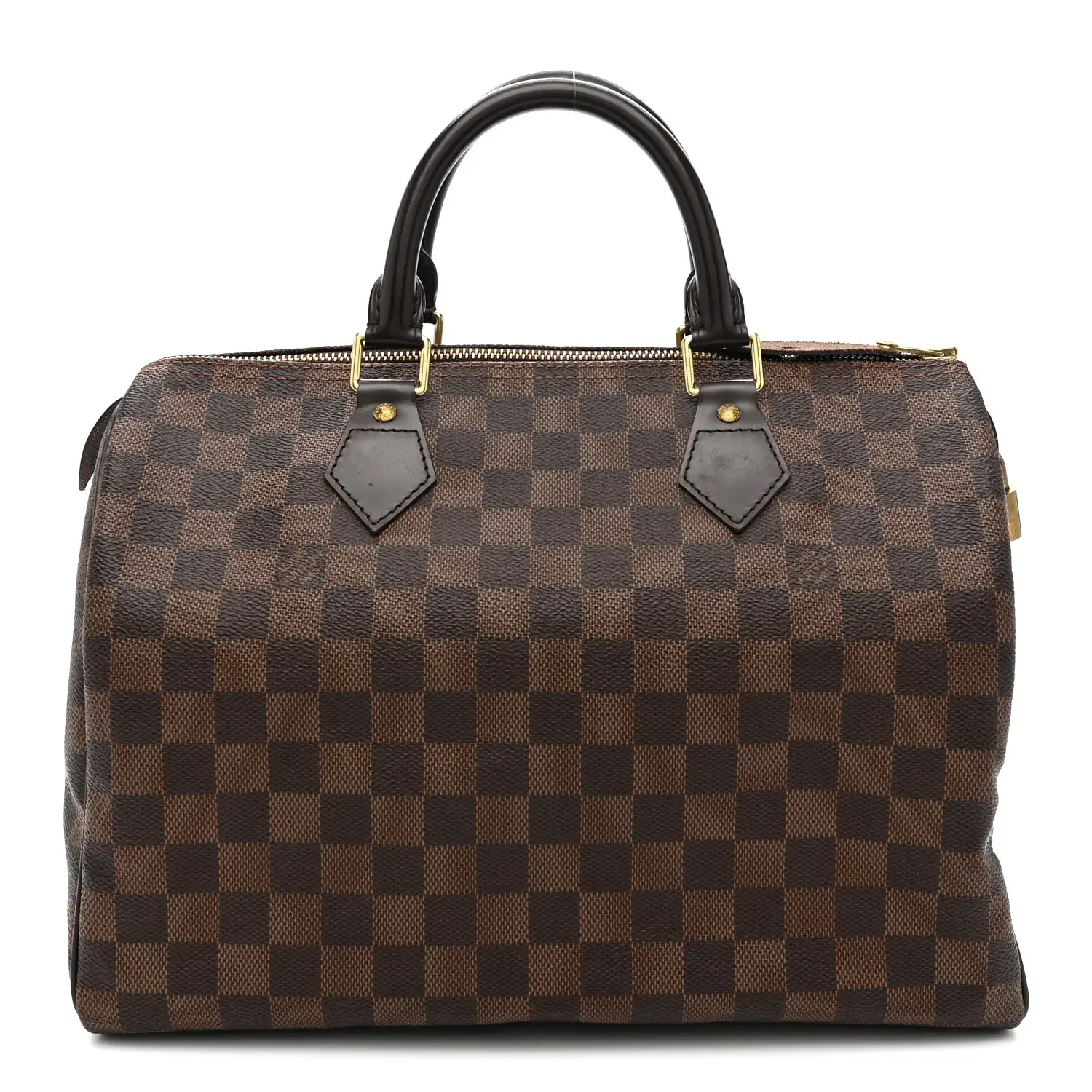 Pre-owned Louis Vuitton Leather Travel Bags Damier Ebene Speedy 30