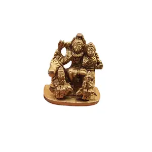Shiva Family Idol, Shiva Parvati Ganesh Kartike Nandi Brass Statue