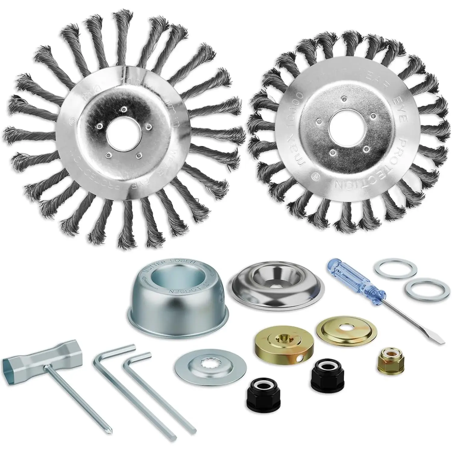 6 Inches + 8 Inches Inch Steel Wire Trimmer , Weedeater Wheel Brush , Trimmer for Weedeater, Compatible with Husqvarn, Sthl, with 25.4mm/1inch Arbor